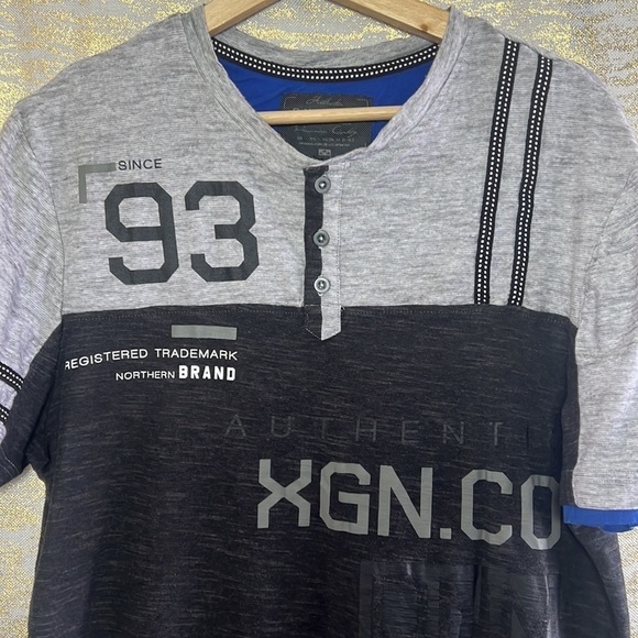 Oxygen Active Wear Gray/Black Short Sleeve T-Shirt Size L - Picture 3 of 12